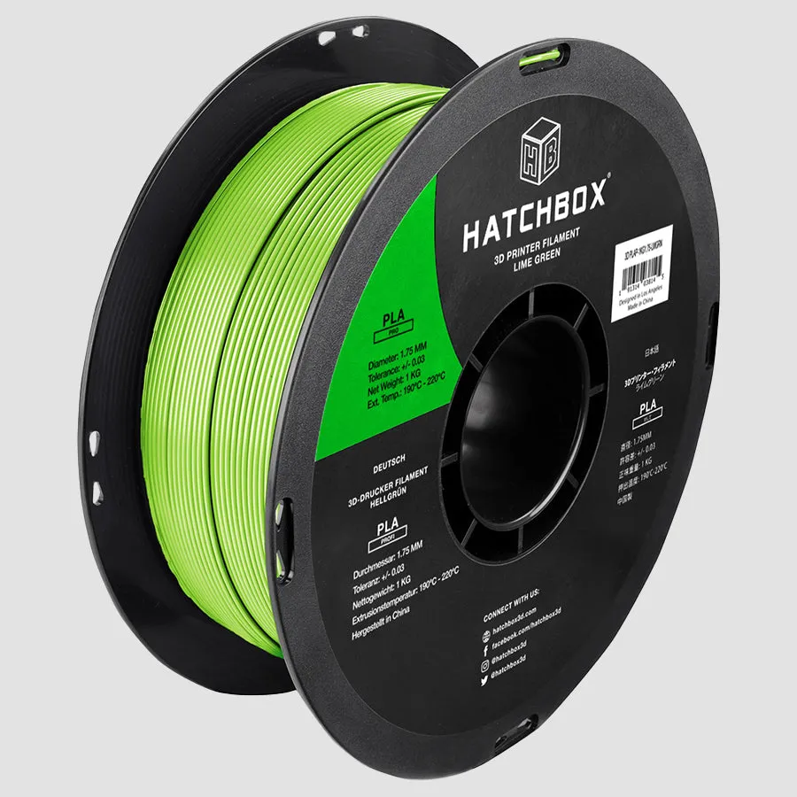 LIME GREEN PLA PRO  FILAMENT - 1.75MM, 1KG SPOOL