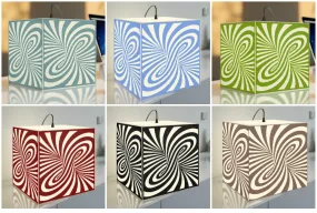 Linear Optical Illusion,Psychedelic/Hypnotic Art Printed Square Cube Lamp/Contemporary/Modern/Trendy Light/Home Decor Gifts,Stackable Lights