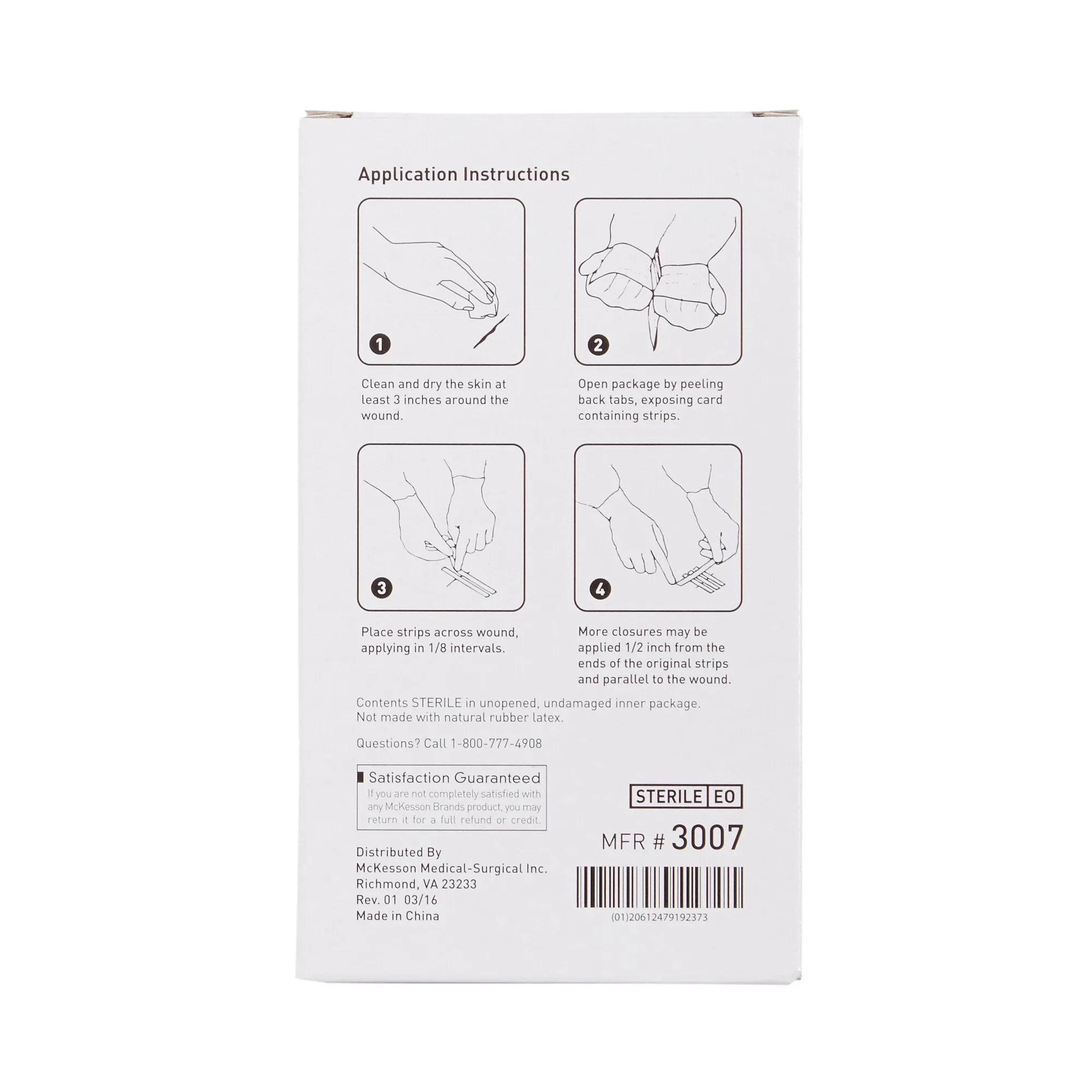McKesson Skin Closure Strip, ¼ X 3 Inch