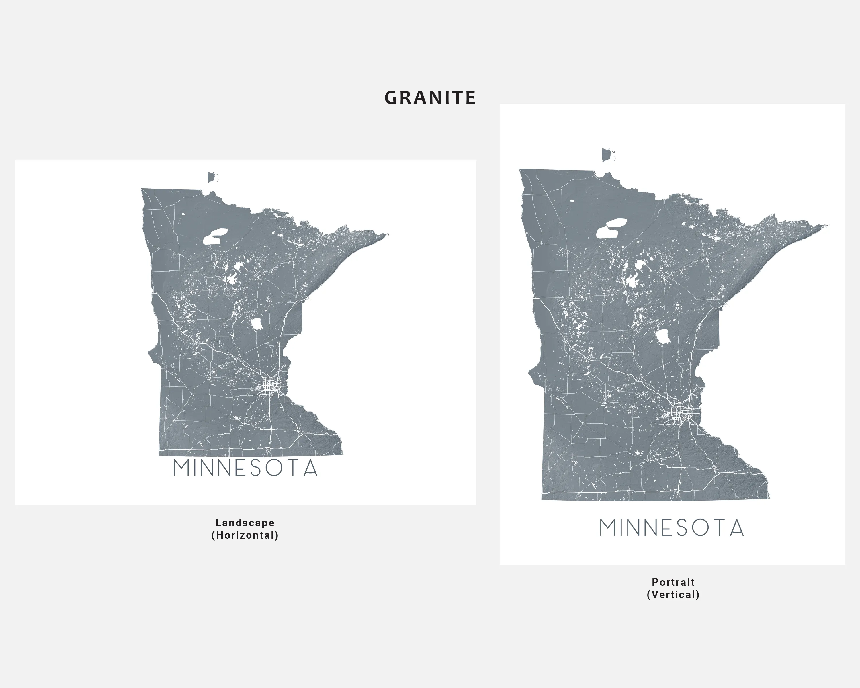 Minnesota Map Print Poster, Topographic State Map of Minnesota Wall Art, Minneapolis Saint Paul Twin Cities