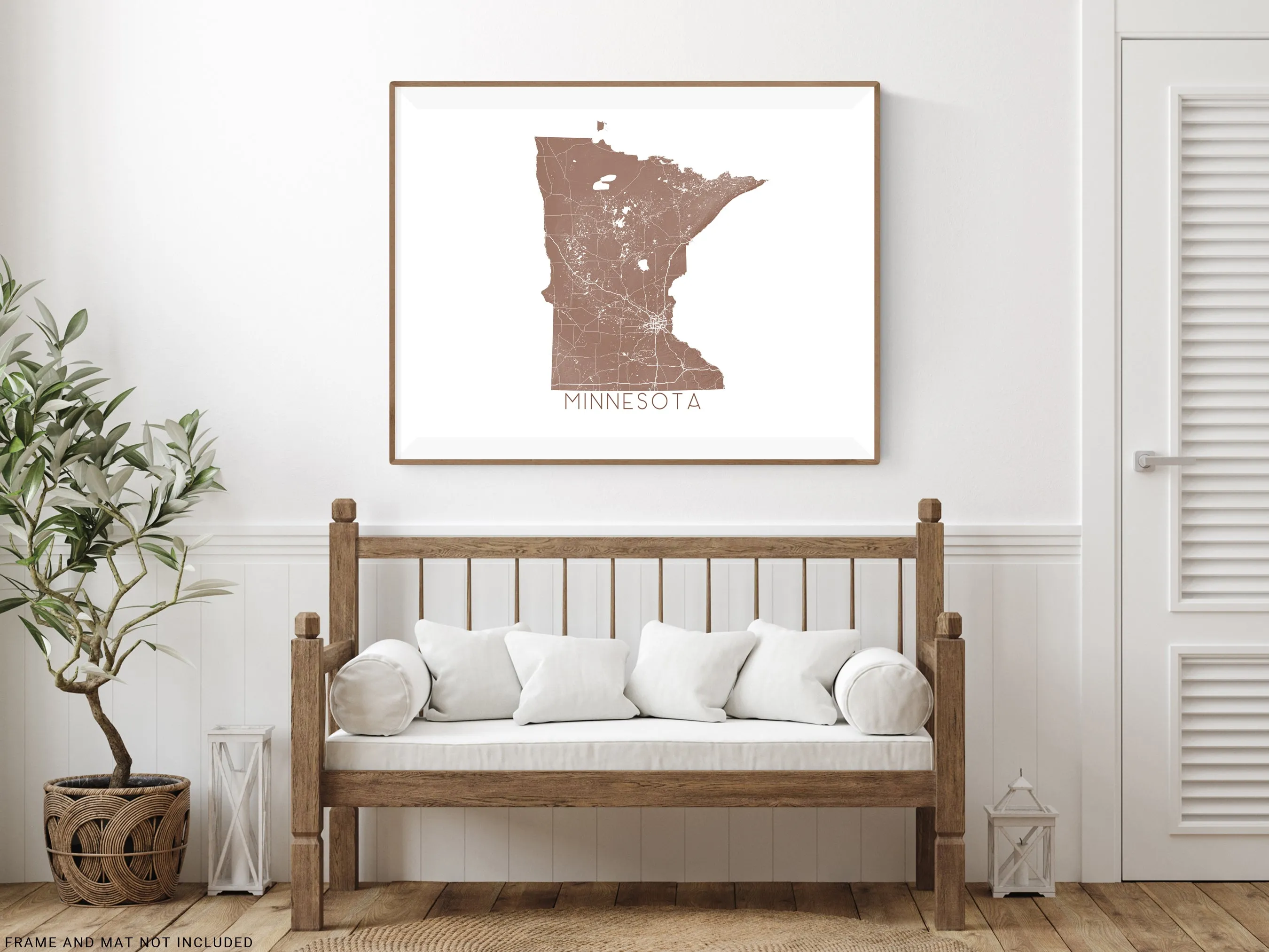 Minnesota Map Print Poster, Topographic State Map of Minnesota Wall Art, Minneapolis Saint Paul Twin Cities