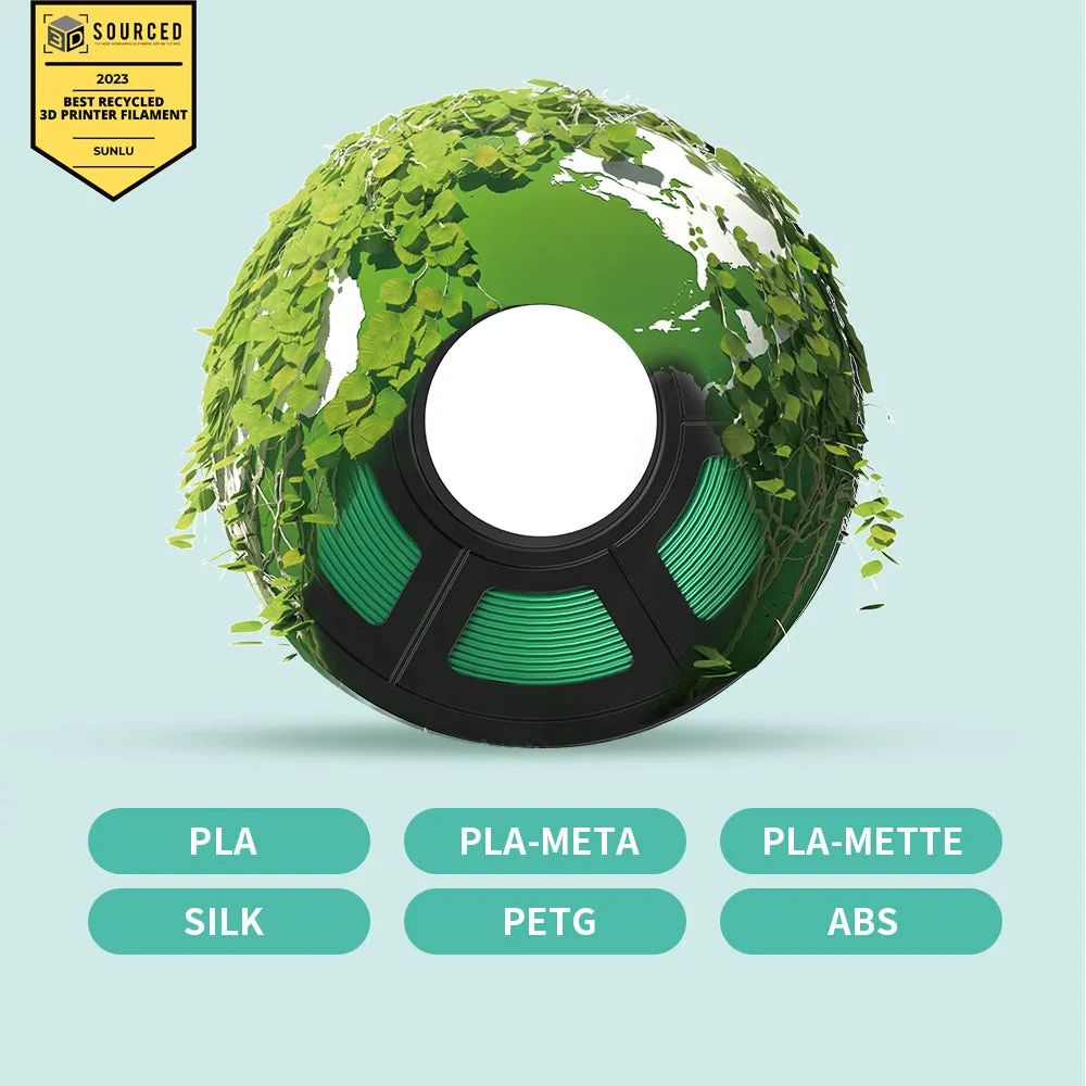 [MOQ: 3KG] Environmental Recycled Filament PLA, PLA-META, SILK, ABS, PETG Filament 1KG