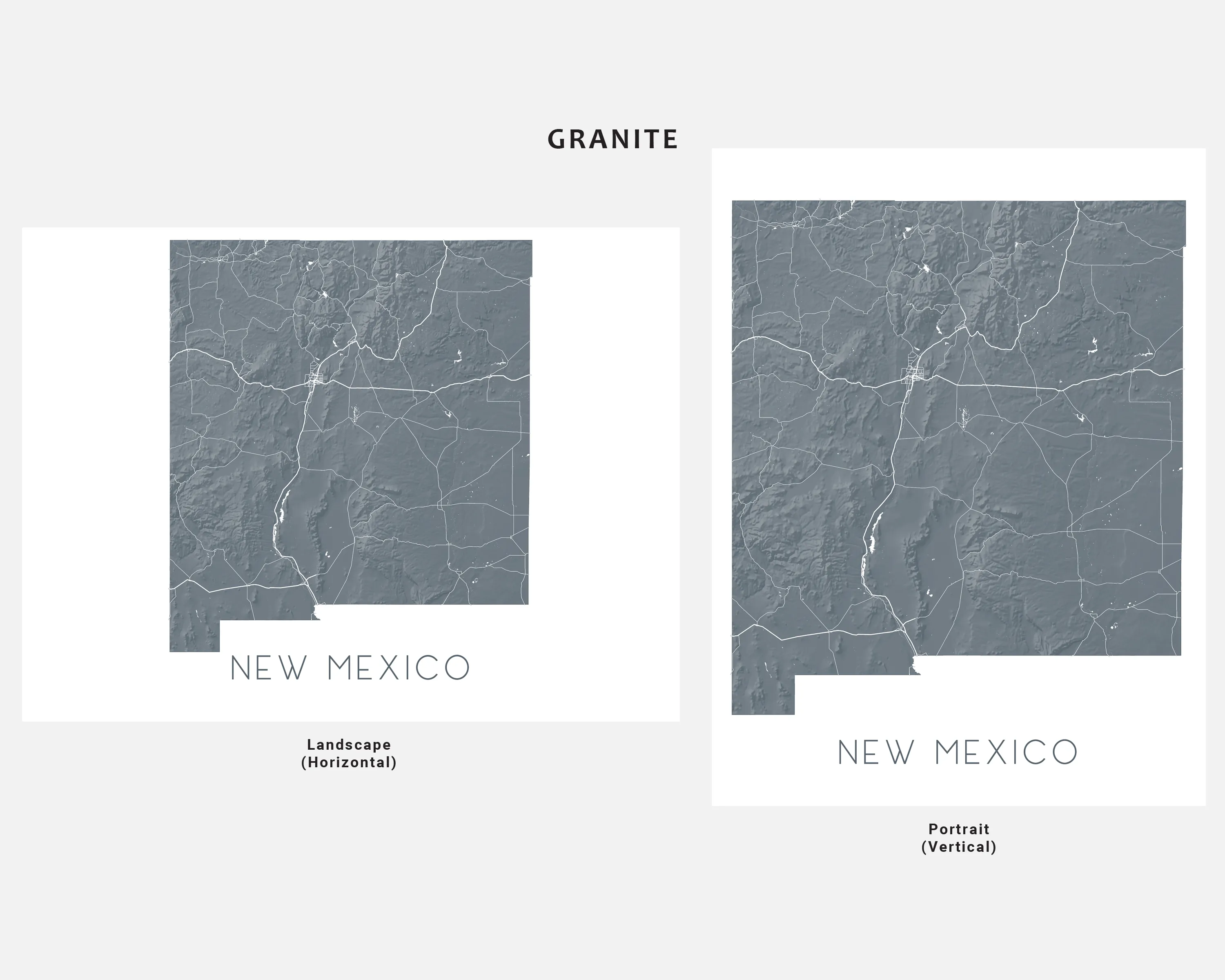 New Mexico Map Print Poster - Topographic Map of NM State Wall Art Poster, Albuquerque