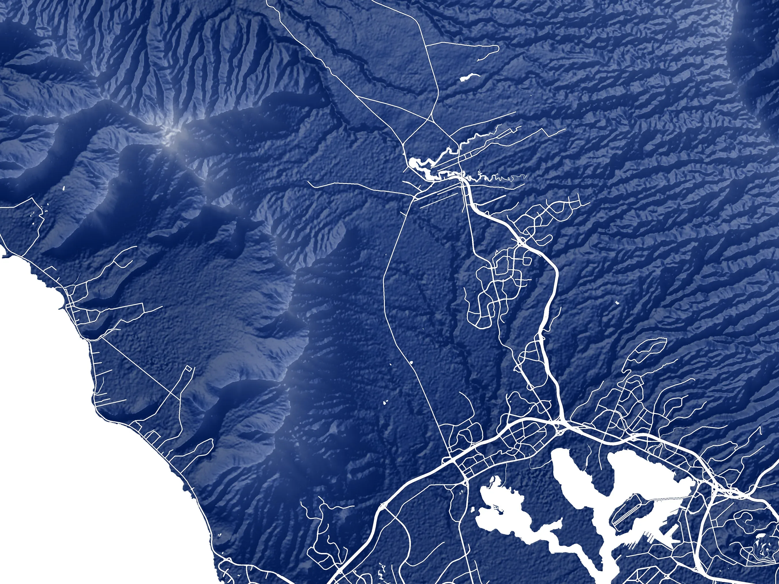 Oahu Map Wall Art Print, 3D Topographic Map of Oahu Hawaii Island Poster Maps, Honolulu