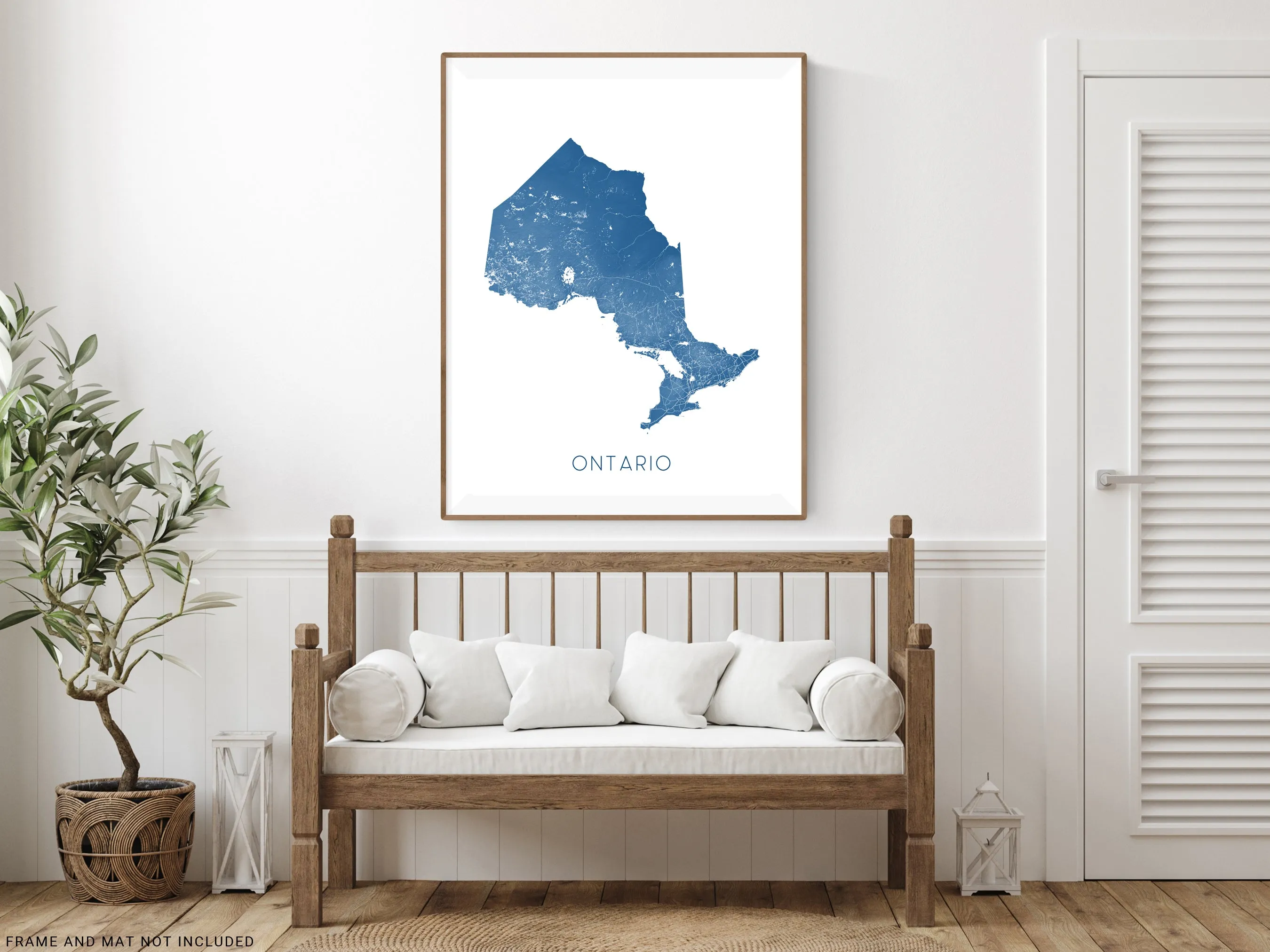 Ontario Map Art Print Poster- Canada Province Road Topographic Map of Ontario, Toronto