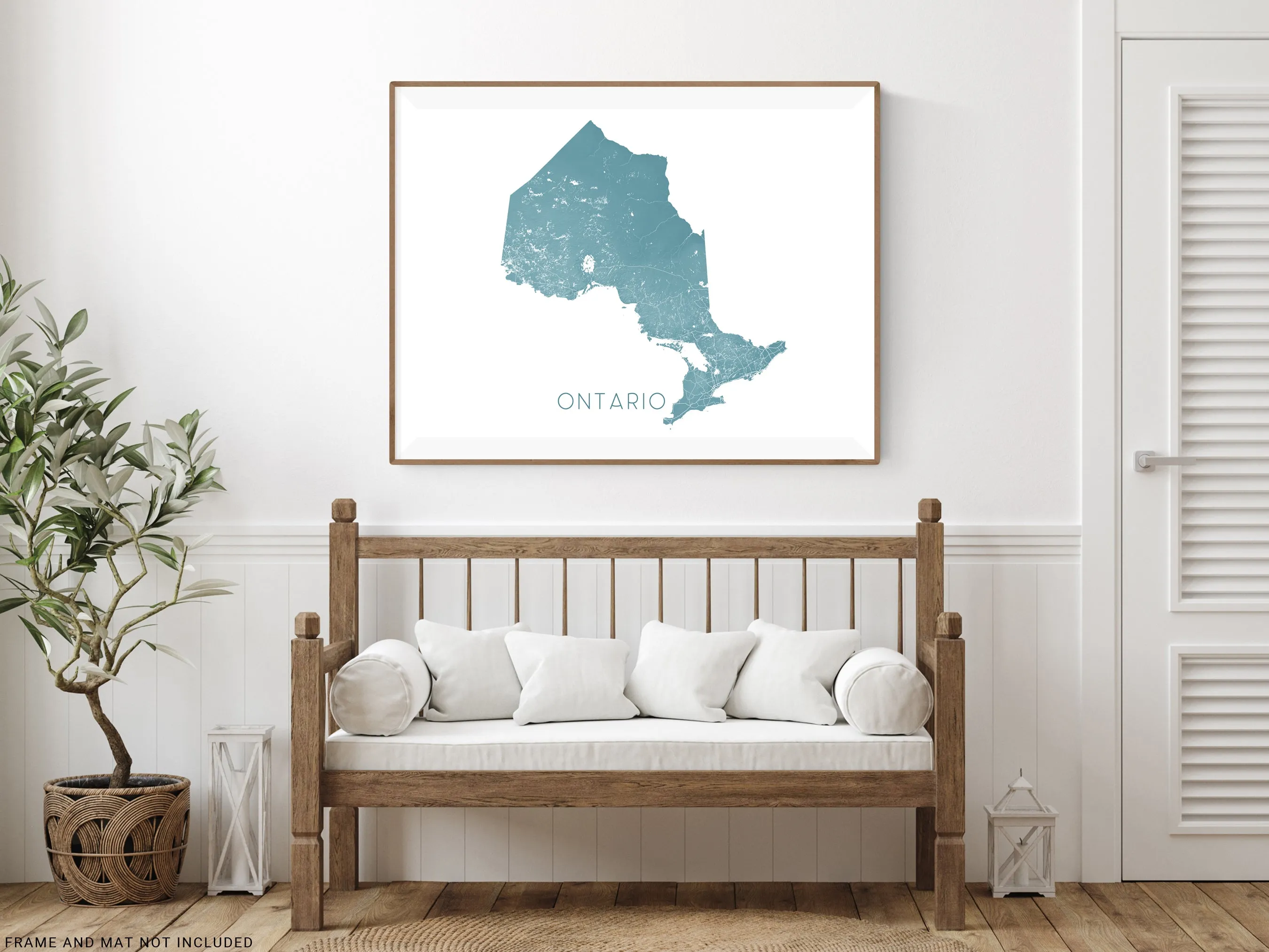 Ontario Map Art Print Poster- Canada Province Road Topographic Map of Ontario, Toronto