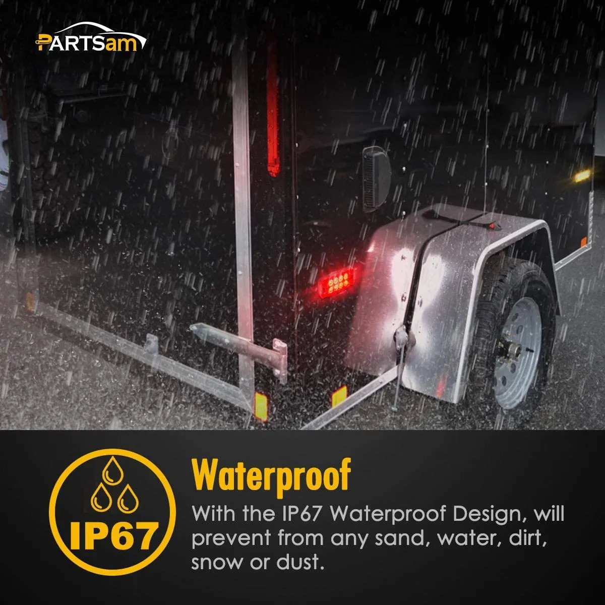 Partsam 4x2 Led Side Marker Lights Lamps Truck Trailer Clearance Lights Sealed Lorry Caravan Sealed Indicators Lights Waterproof (5Amber 5Red)
