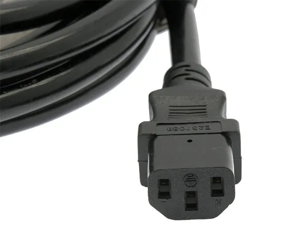 Power Cord, C13 to C14, SJT, 14/3, Black