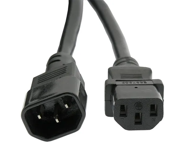 Power Cord, C13 to C14, SJT, 14/3, Black
