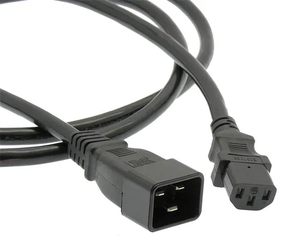 Power Cord, C20 to C13, SJT, 14/3, Black