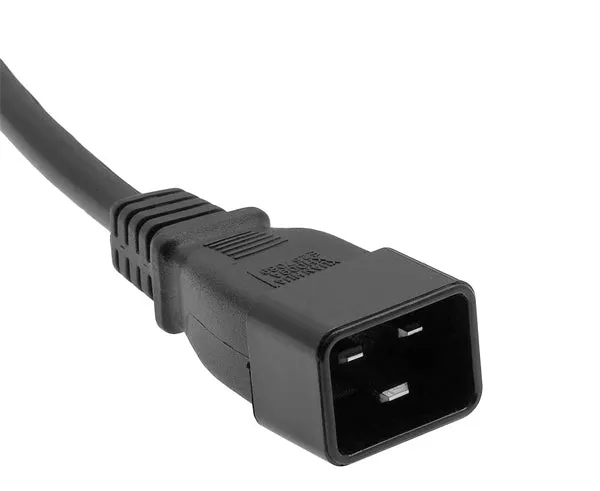 Power Cord, C20 to C13, SJT, 14/3, Black