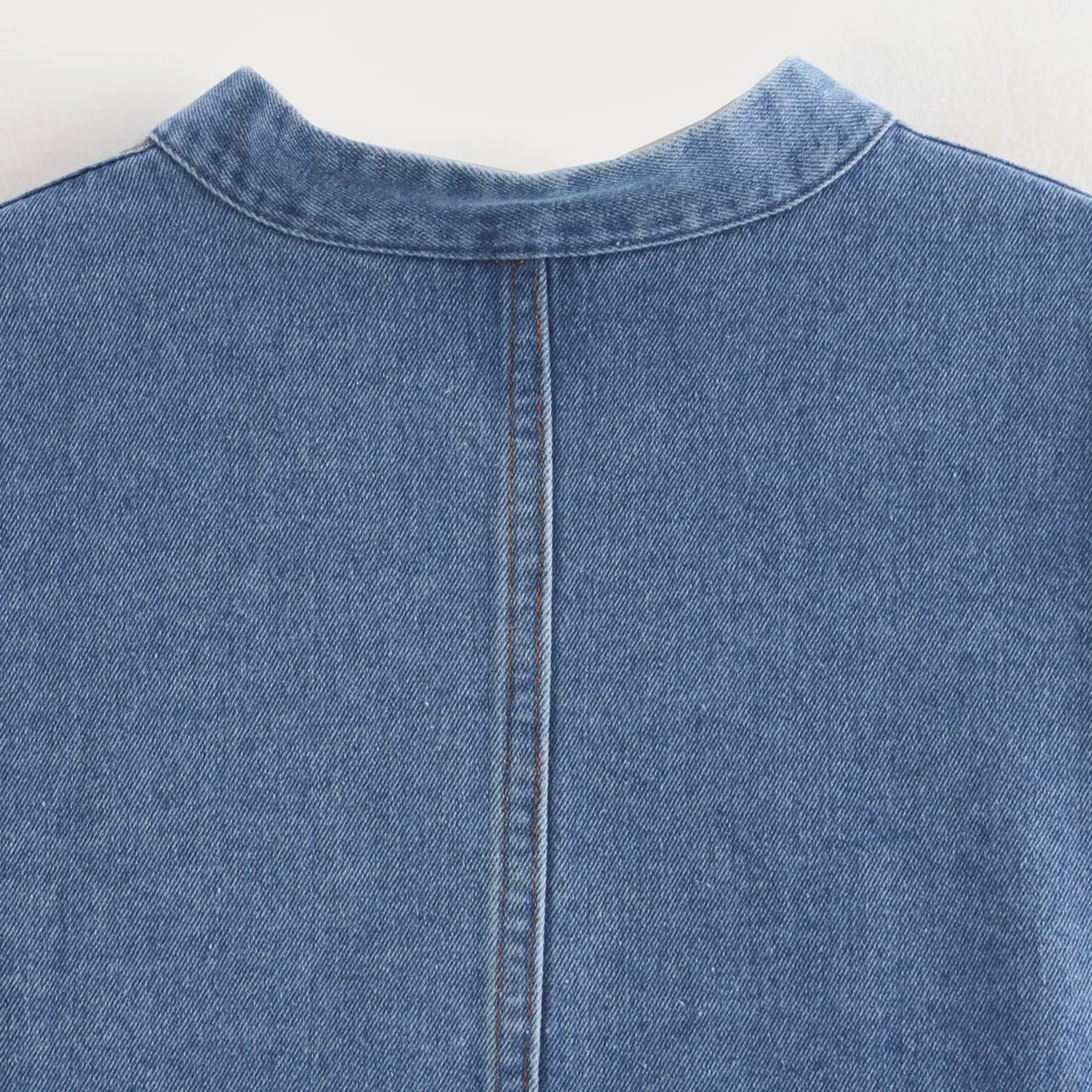 Pre Order:  Solid Zip Up Short Denim Top