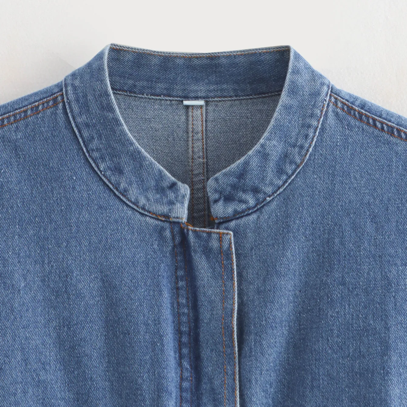 Pre Order:  Solid Zip Up Short Denim Top