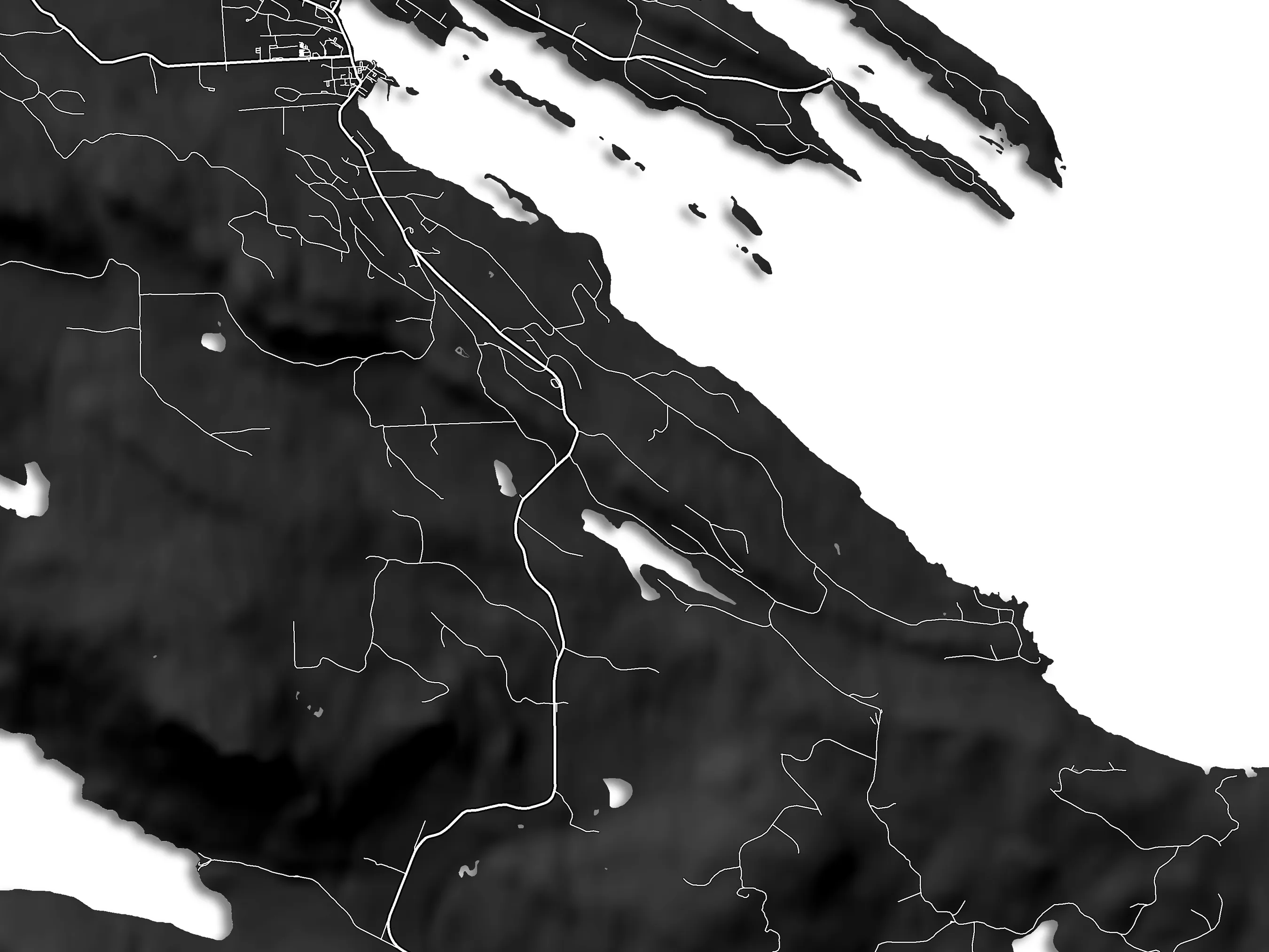 Salt Spring Island Map Print Poster, Black and White Topographic Saltspring BC Canada, Gulf Islands Wall Art Maps