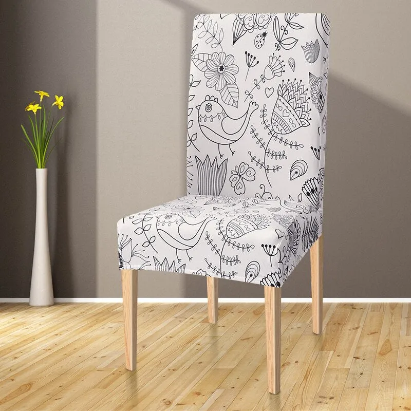 Slipcover Spandex Elastic Dining Chair Slipcover Removable Anti-dirty Kitchen Seat Case Stretch Chair Cover for Banquet