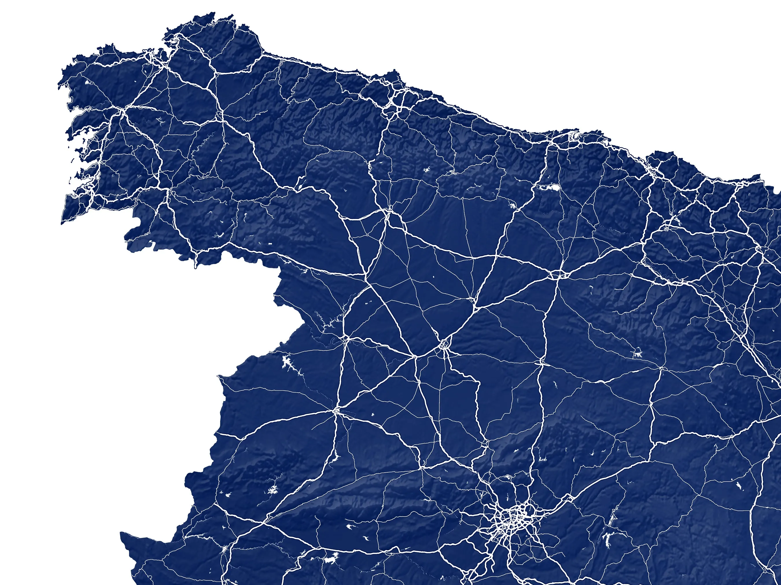 Spain Map Print - Map of Spain Wall Art Poster, Country Maps, Barcelona, Madrid