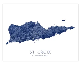 St. Croix Map Print - Topographic Map of St Croix US Virgin Islands, USVI