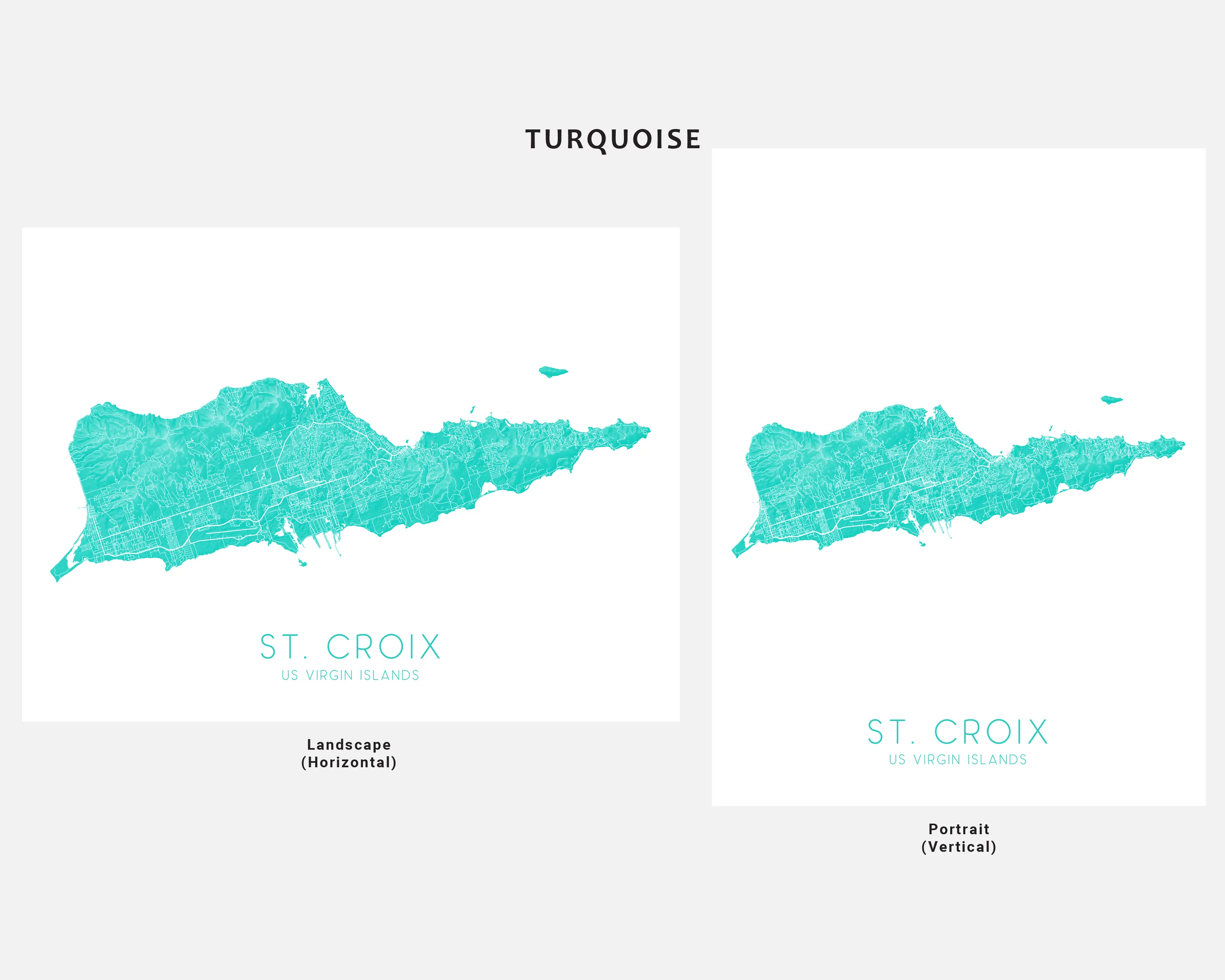St. Croix Map Print - Topographic Map of St Croix US Virgin Islands, USVI