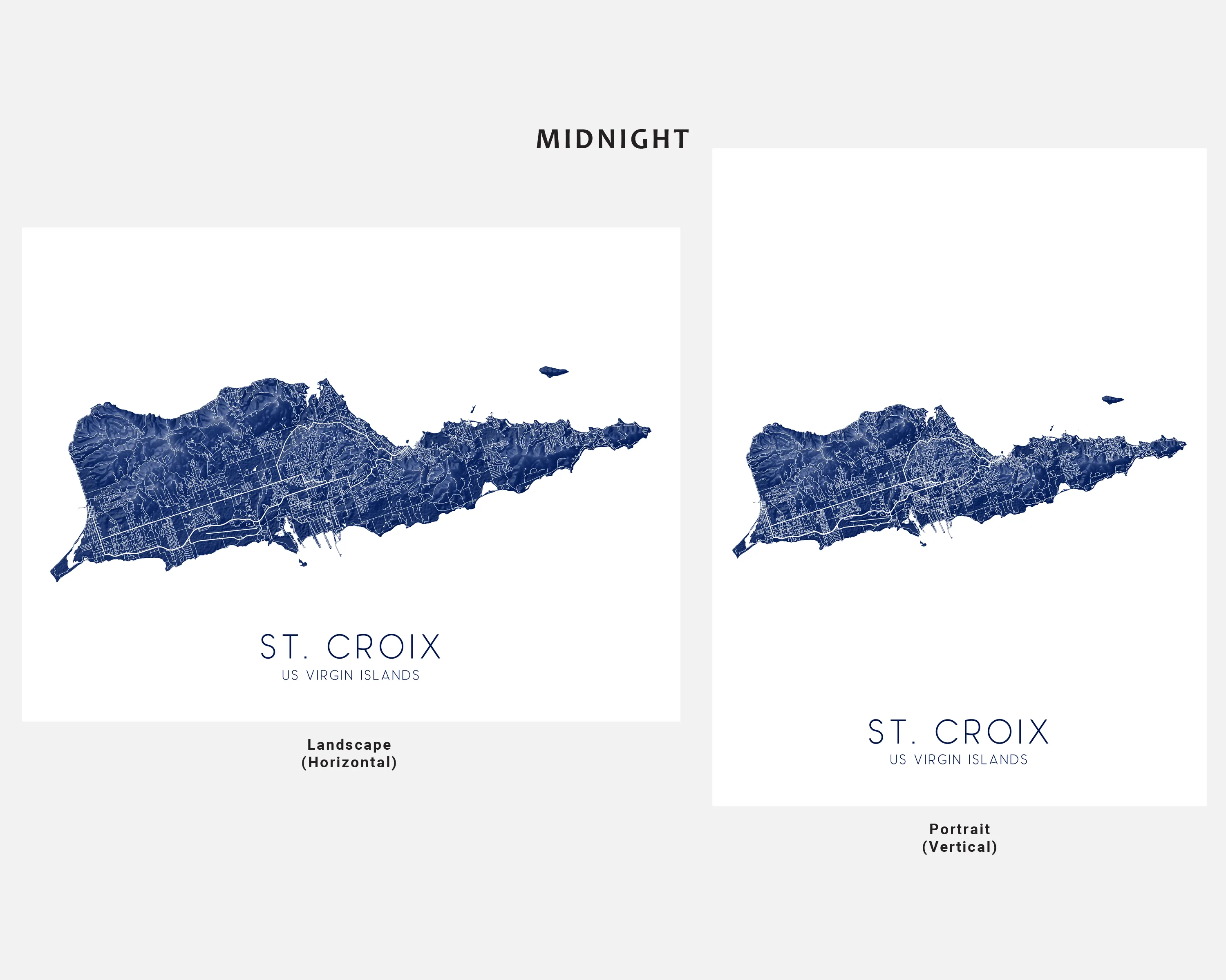 St. Croix Map Print - Topographic Map of St Croix US Virgin Islands, USVI