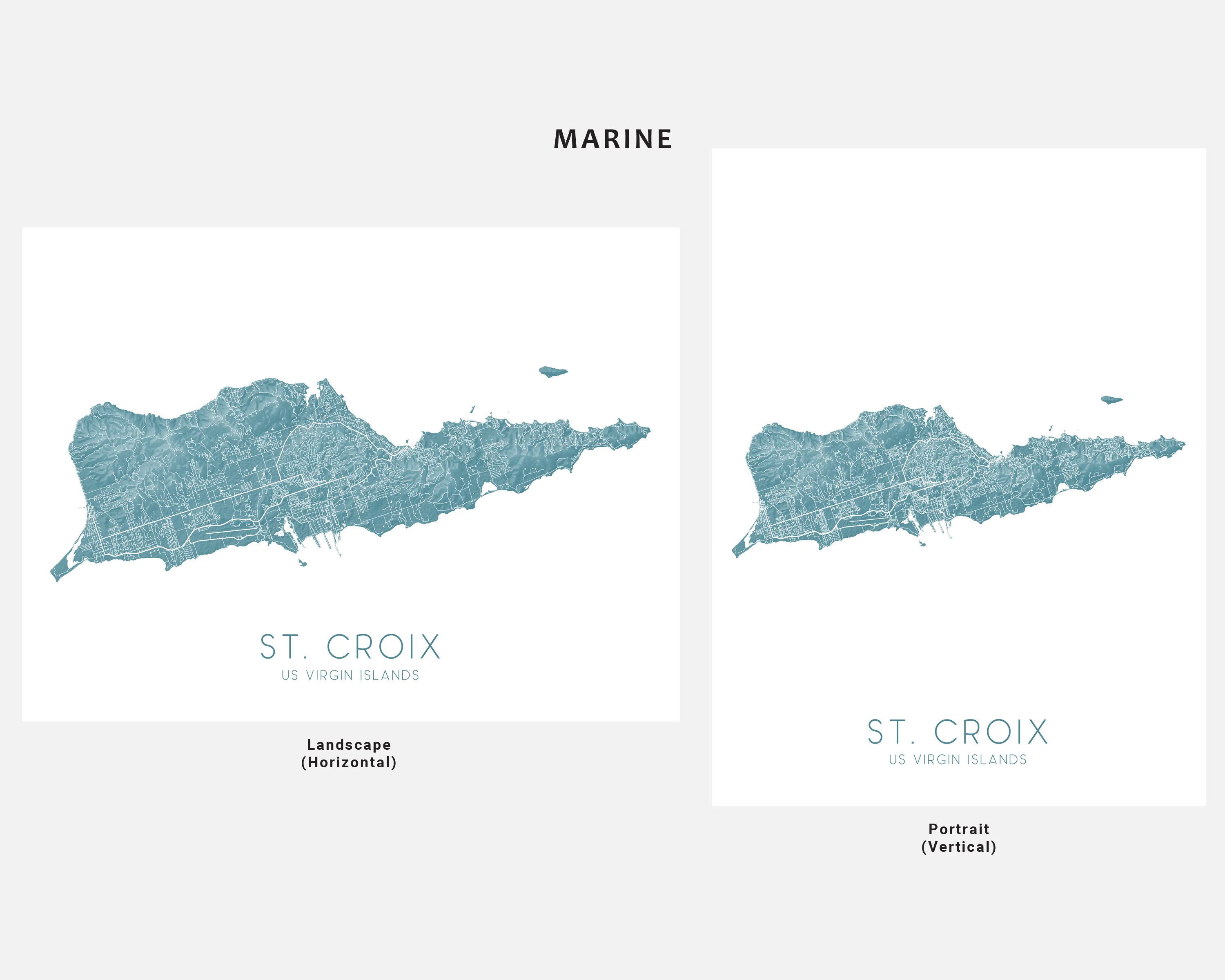 St. Croix Map Print - Topographic Map of St Croix US Virgin Islands, USVI