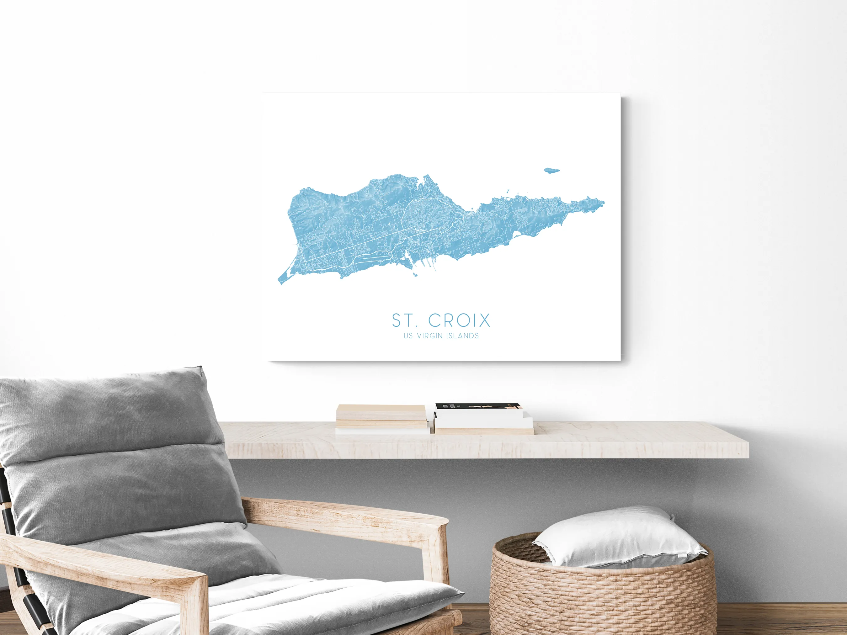 St. Croix Map Print - Topographic Map of St Croix US Virgin Islands, USVI