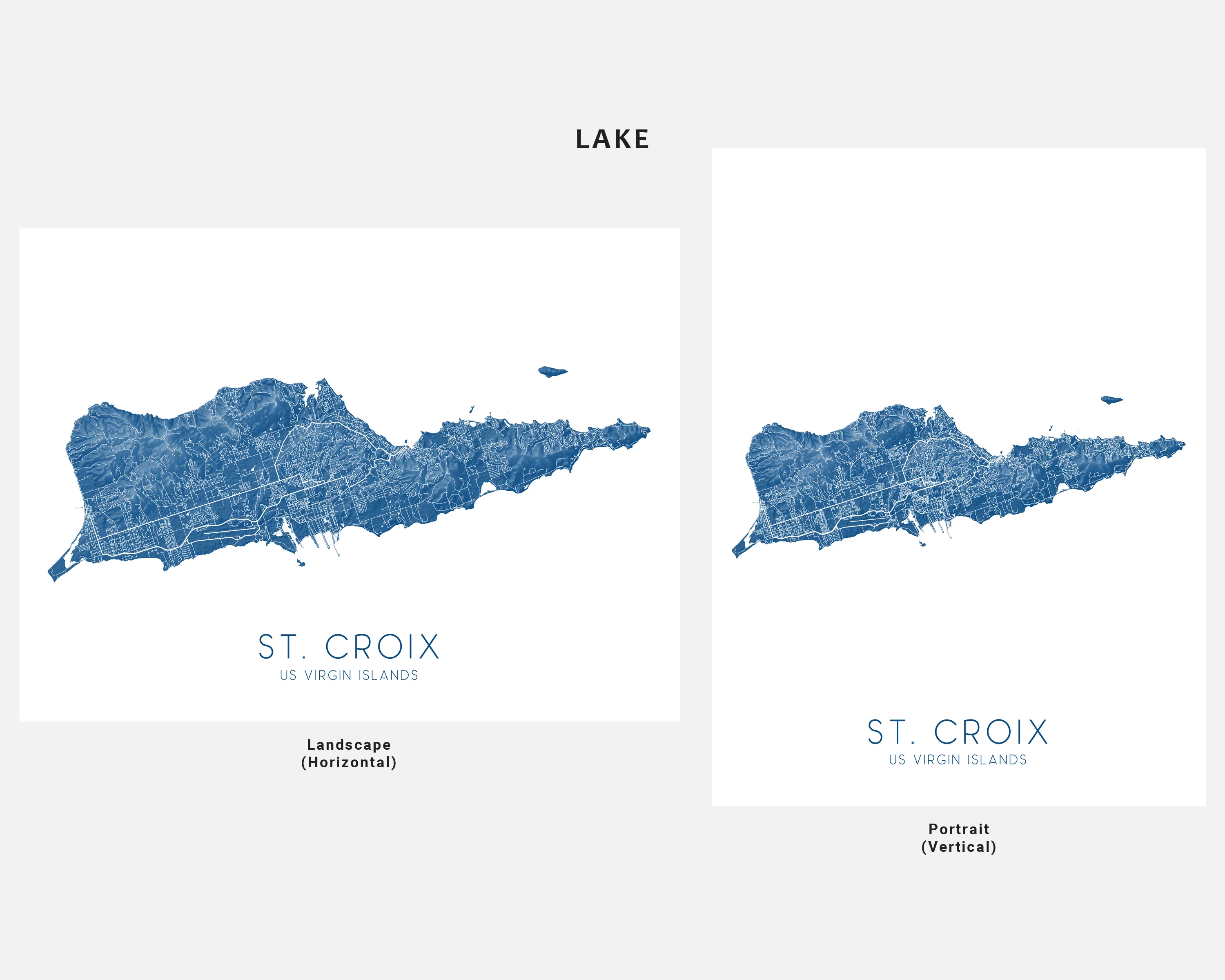 St. Croix Map Print - Topographic Map of St Croix US Virgin Islands, USVI