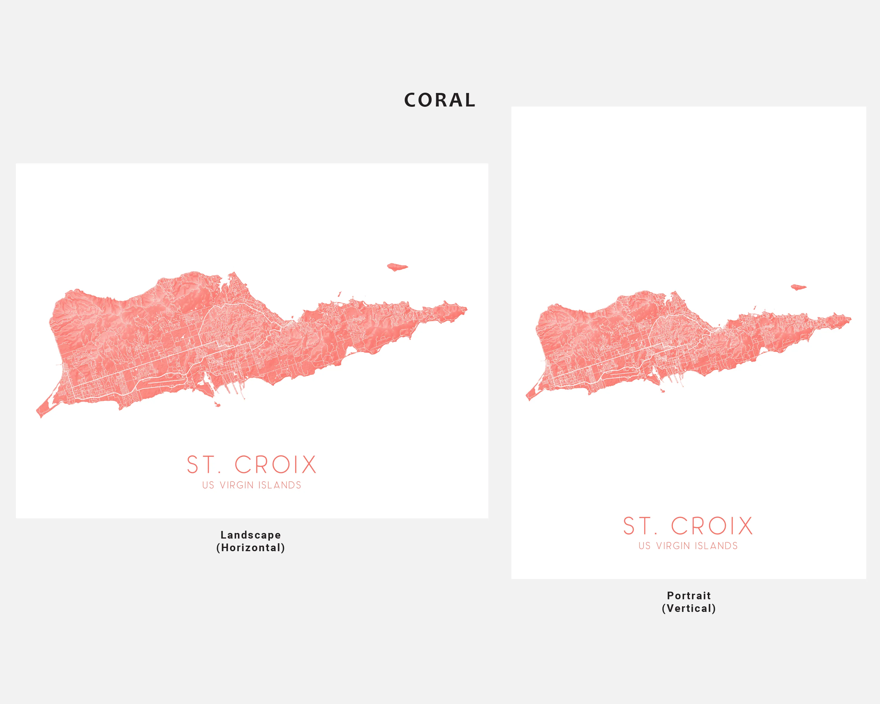 St. Croix Map Print - Topographic Map of St Croix US Virgin Islands, USVI