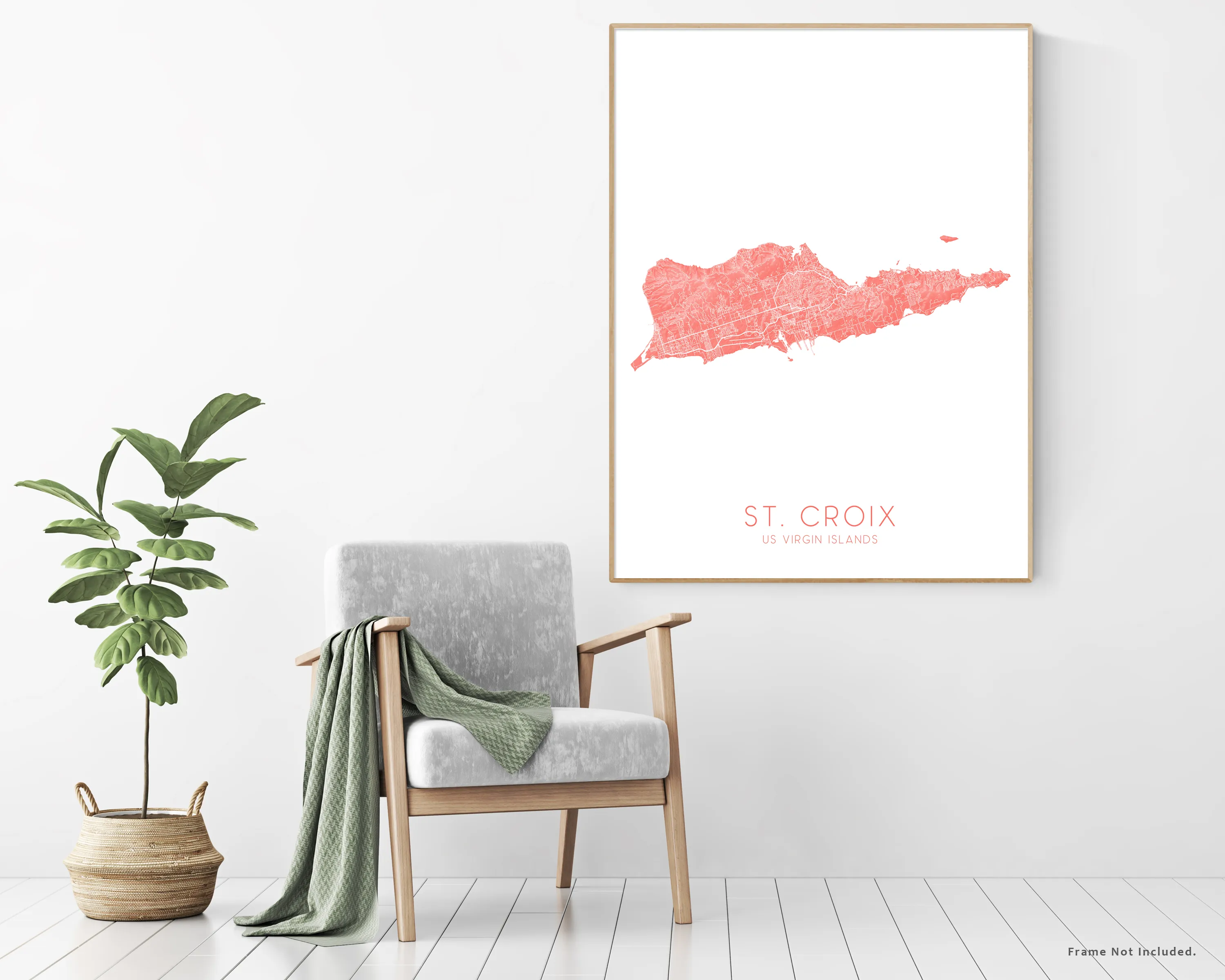 St. Croix Map Print - Topographic Map of St Croix US Virgin Islands, USVI