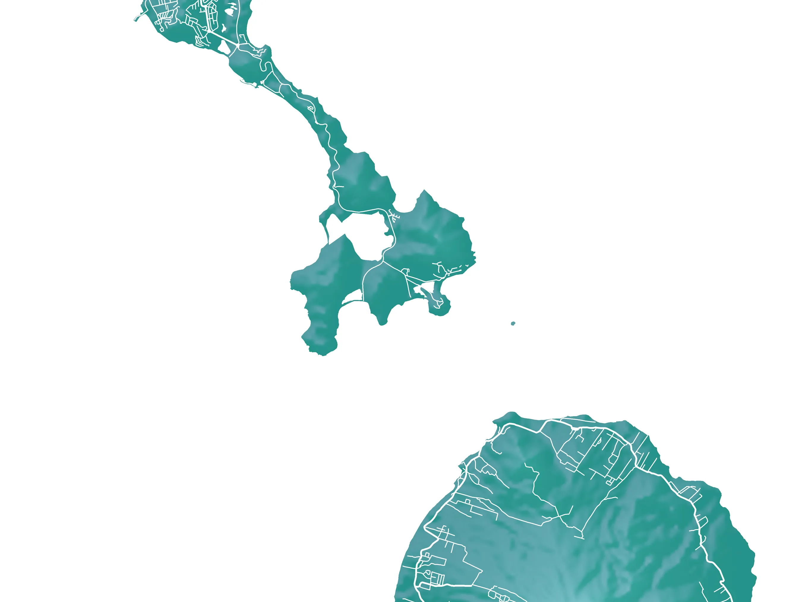 St. Kitts and Nevis Map Print, Turquoise Topographic Saint Kitts Island Wall Art Poster