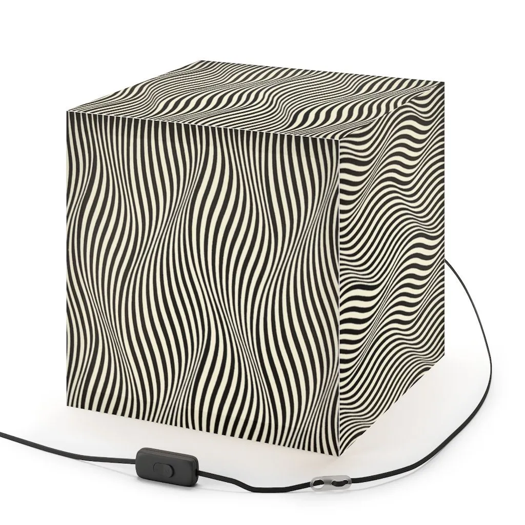 Style1- Hypnotic,Optical/Psychedelic Art Printed Square Cube Lamp/Contemporary/Modern/Trendy Light Feature/Home Decor Gifts, stackable