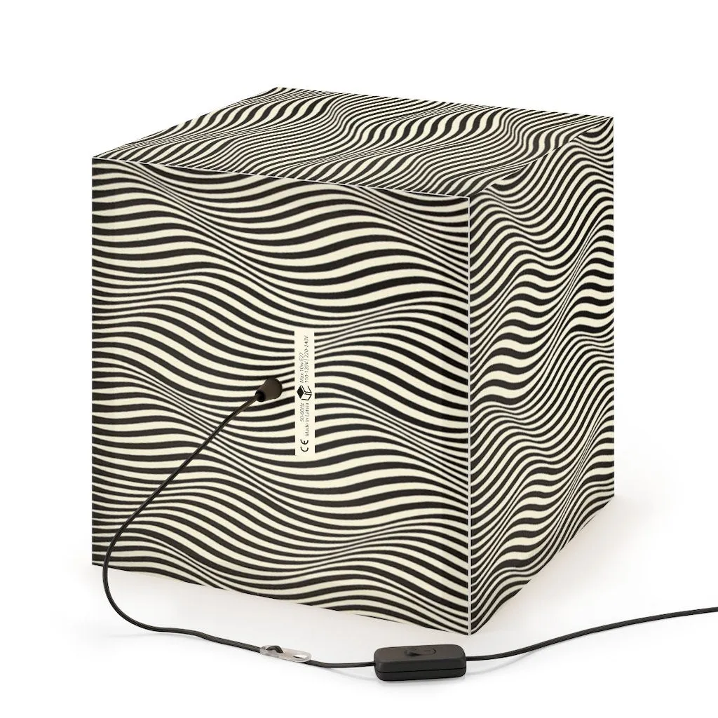 Style1- Hypnotic,Optical/Psychedelic Art Printed Square Cube Lamp/Contemporary/Modern/Trendy Light Feature/Home Decor Gifts, stackable