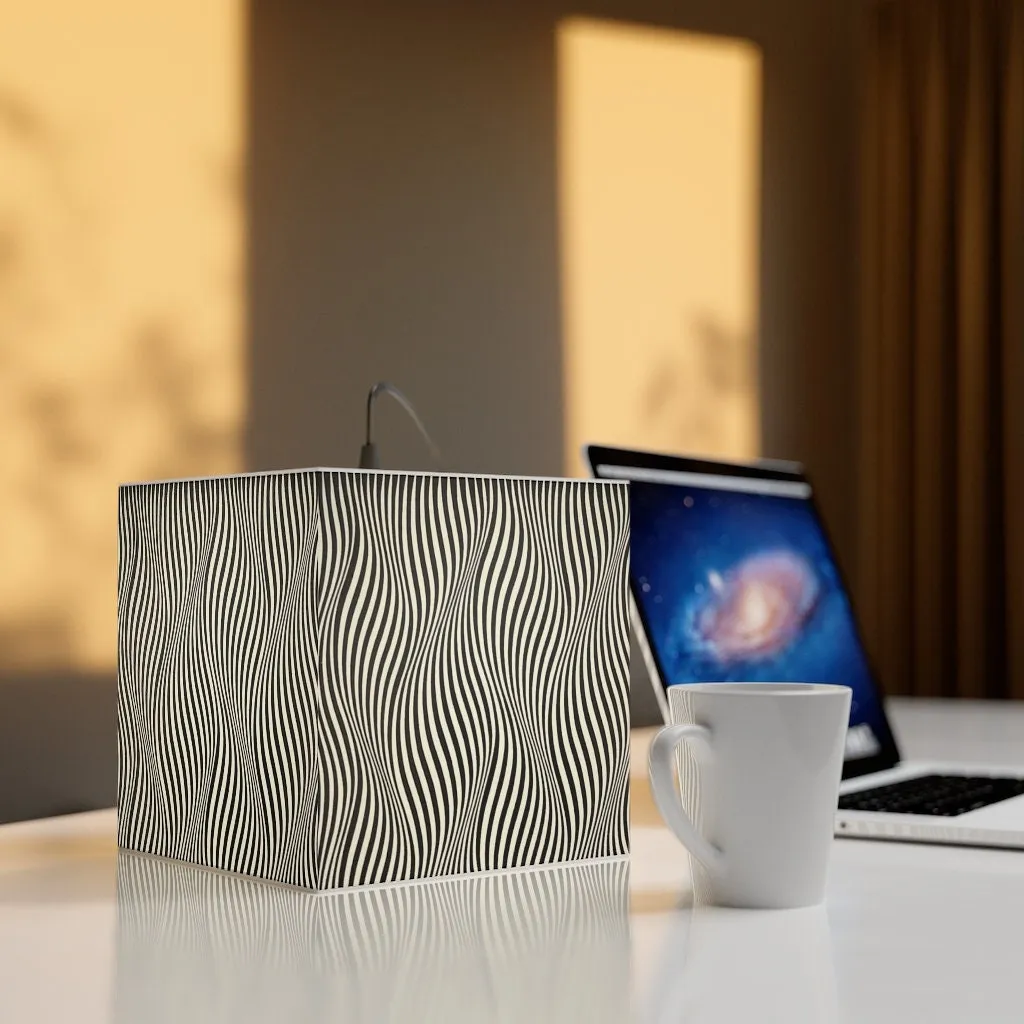 Style1- Hypnotic,Optical/Psychedelic Art Printed Square Cube Lamp/Contemporary/Modern/Trendy Light Feature/Home Decor Gifts, stackable
