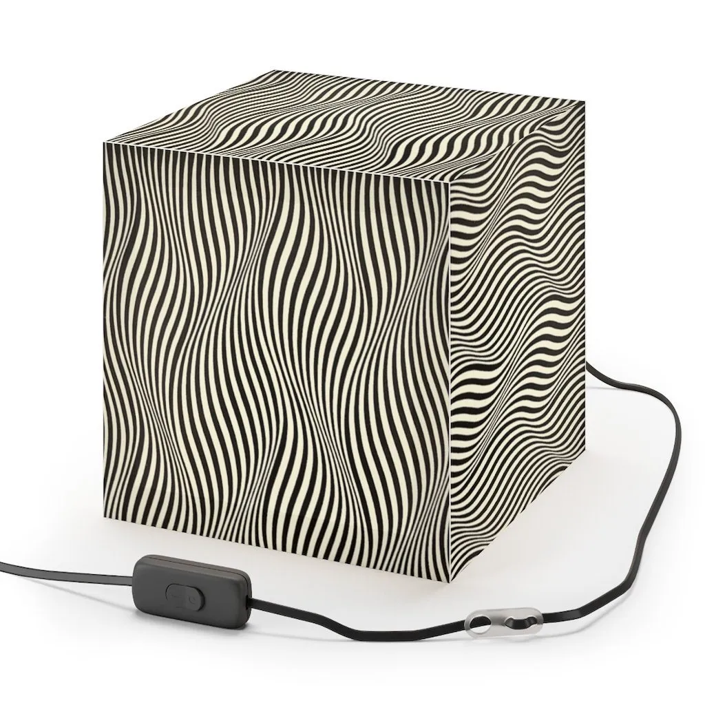 Style1- Hypnotic,Optical/Psychedelic Art Printed Square Cube Lamp/Contemporary/Modern/Trendy Light Feature/Home Decor Gifts, stackable