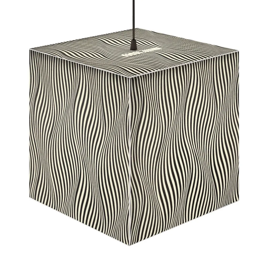 Style1- Hypnotic,Optical/Psychedelic Art Printed Square Cube Lamp/Contemporary/Modern/Trendy Light Feature/Home Decor Gifts, stackable