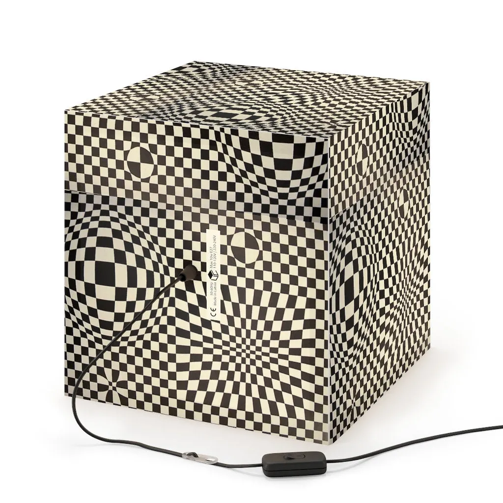 Style3- Hypnotic,Optical/Psychedelic Art Printed Square Cube Lamp/Contemporary/Modern/Trendy Light Feature/Home Decor Gifts, stackable
