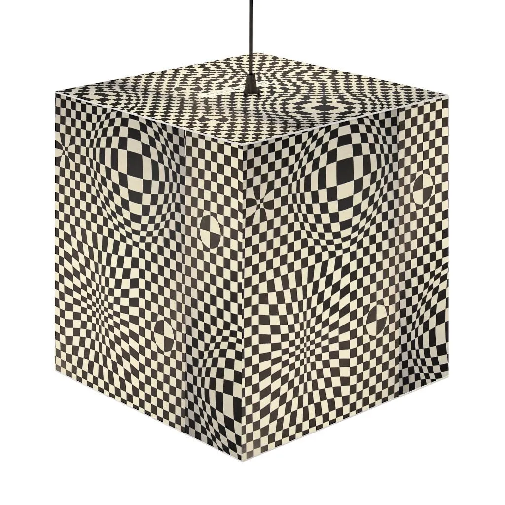 Style3- Hypnotic,Optical/Psychedelic Art Printed Square Cube Lamp/Contemporary/Modern/Trendy Light Feature/Home Decor Gifts, stackable