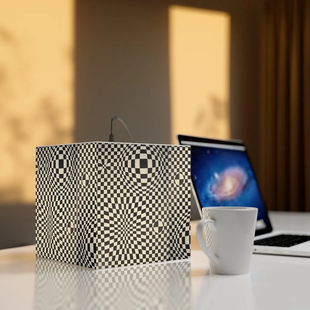 Style3- Hypnotic,Optical/Psychedelic Art Printed Square Cube Lamp/Contemporary/Modern/Trendy Light Feature/Home Decor Gifts, stackable
