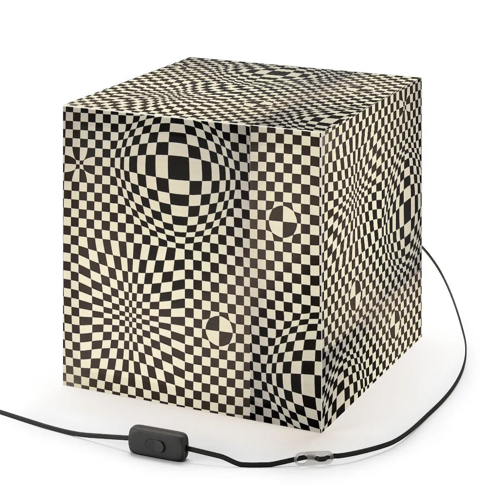 Style3- Hypnotic,Optical/Psychedelic Art Printed Square Cube Lamp/Contemporary/Modern/Trendy Light Feature/Home Decor Gifts, stackable