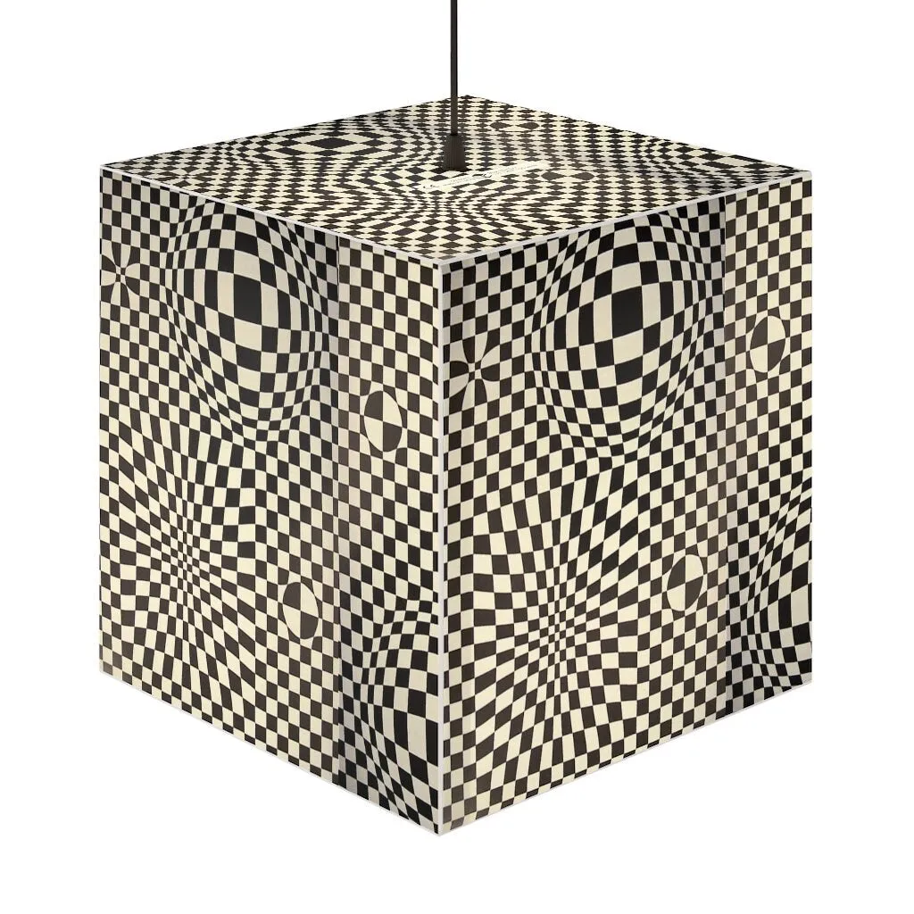 Style3- Hypnotic,Optical/Psychedelic Art Printed Square Cube Lamp/Contemporary/Modern/Trendy Light Feature/Home Decor Gifts, stackable