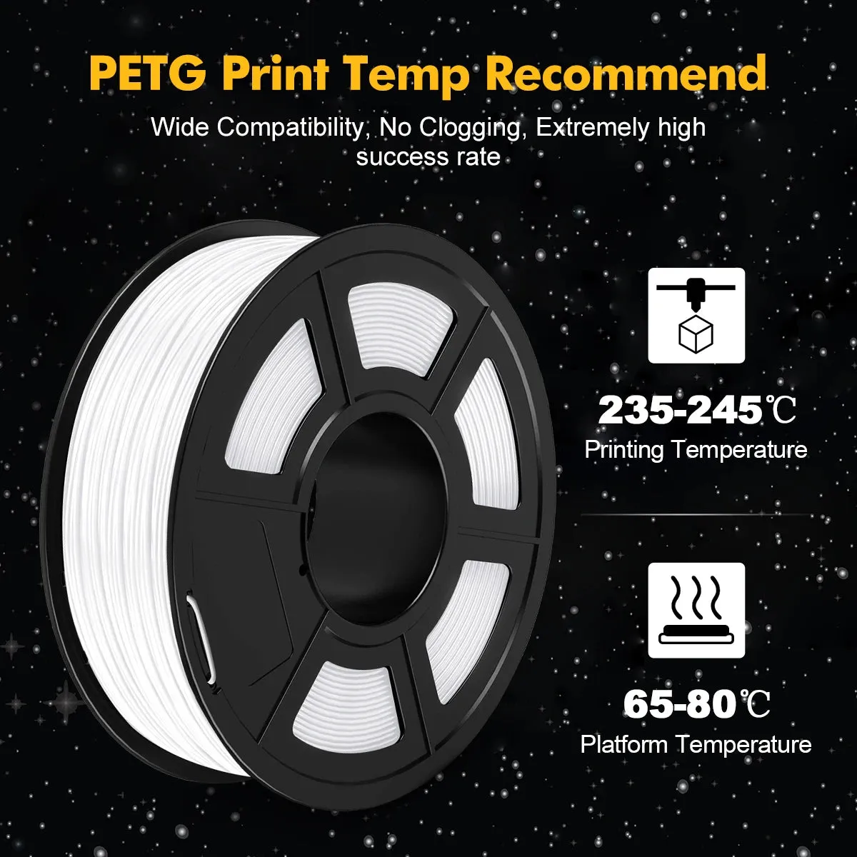 SUNLU PETG 3D Filament 1KG 3 Rolls 1.75mm  /-0.02MM 3D Printing Filament Neatly Wound Filament Vacuum Packing Fast Shipping