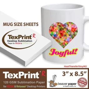 TexPrint®R Desktop Sublimation Paper - Mug Size  - 3" X 8.5"