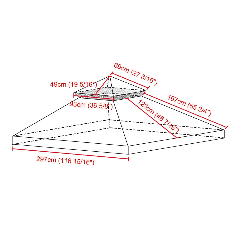 TheLAShop 10x10 ft Gazebo 2-Tier Replacement Canopy