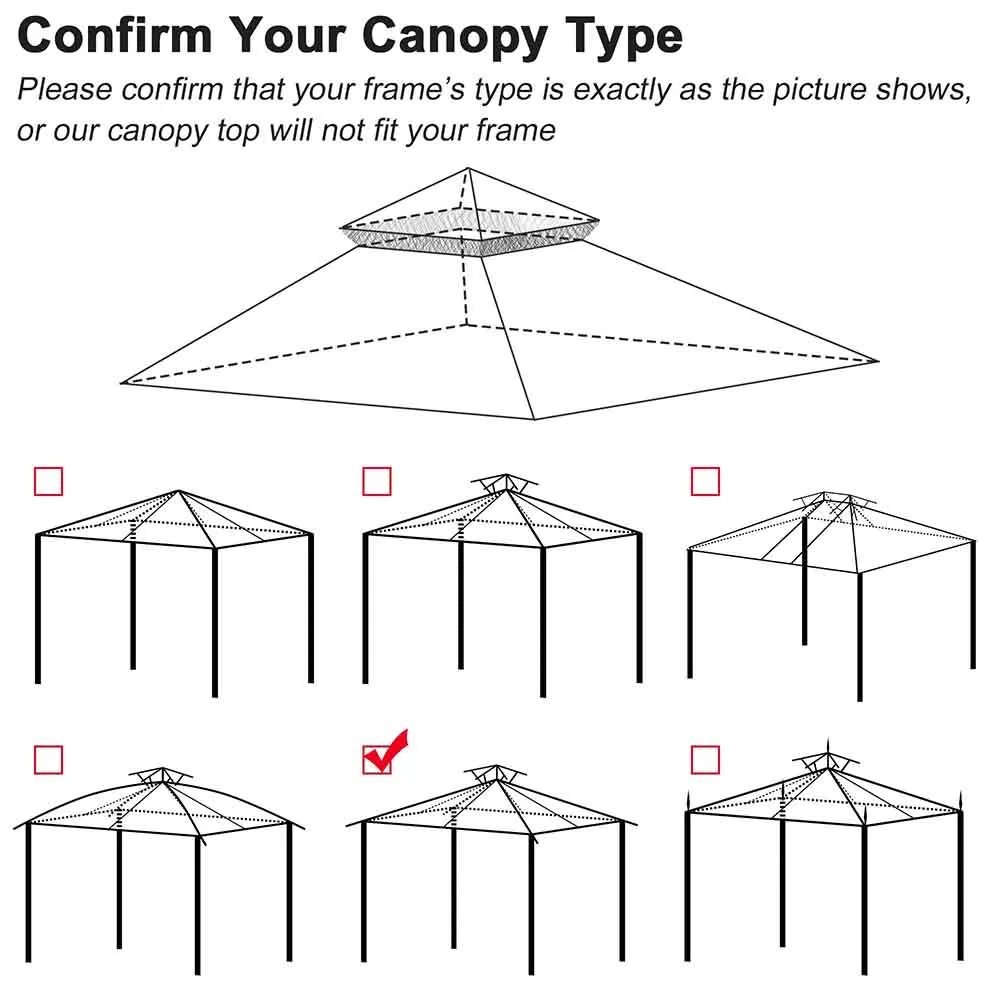 TheLAShop 10x10 ft Madaga Replacement Canopy Gazebo Top