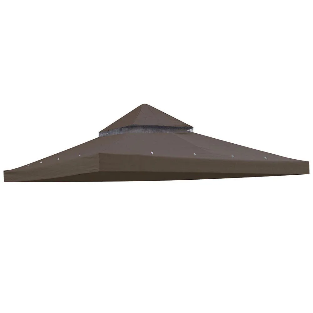 TheLAShop 12x12 ft Garden Gazebo Replacement Canopy Top Brown (11.4'x11.4')