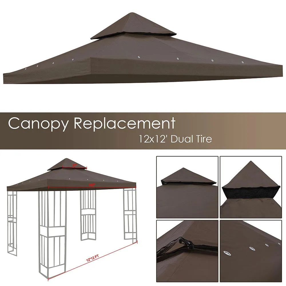 TheLAShop 12x12 ft Patio Canopy Gazebo Replacement Top