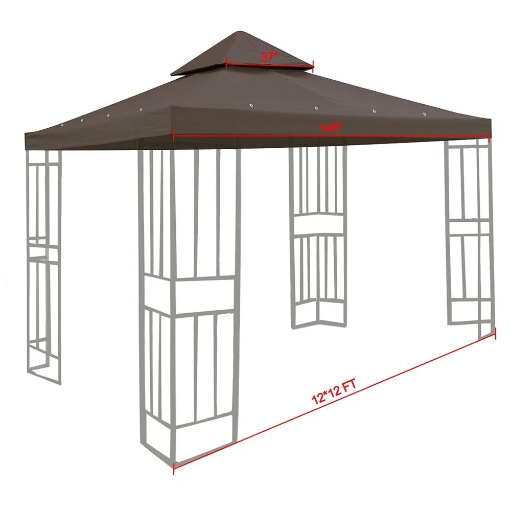 TheLAShop 12x12 ft Patio Canopy Gazebo Replacement Top