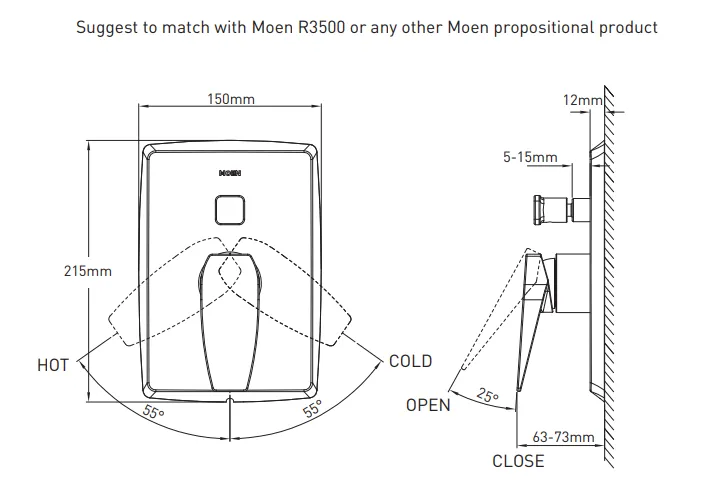 Tub/Shower MOEN Diamond Chrome T68142