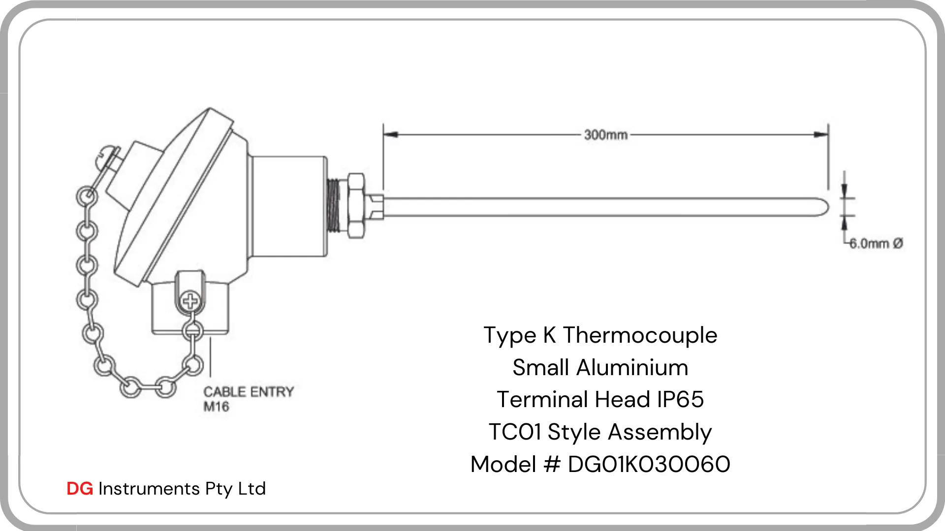 Type K Thermocouple Sensors with Terminal Head