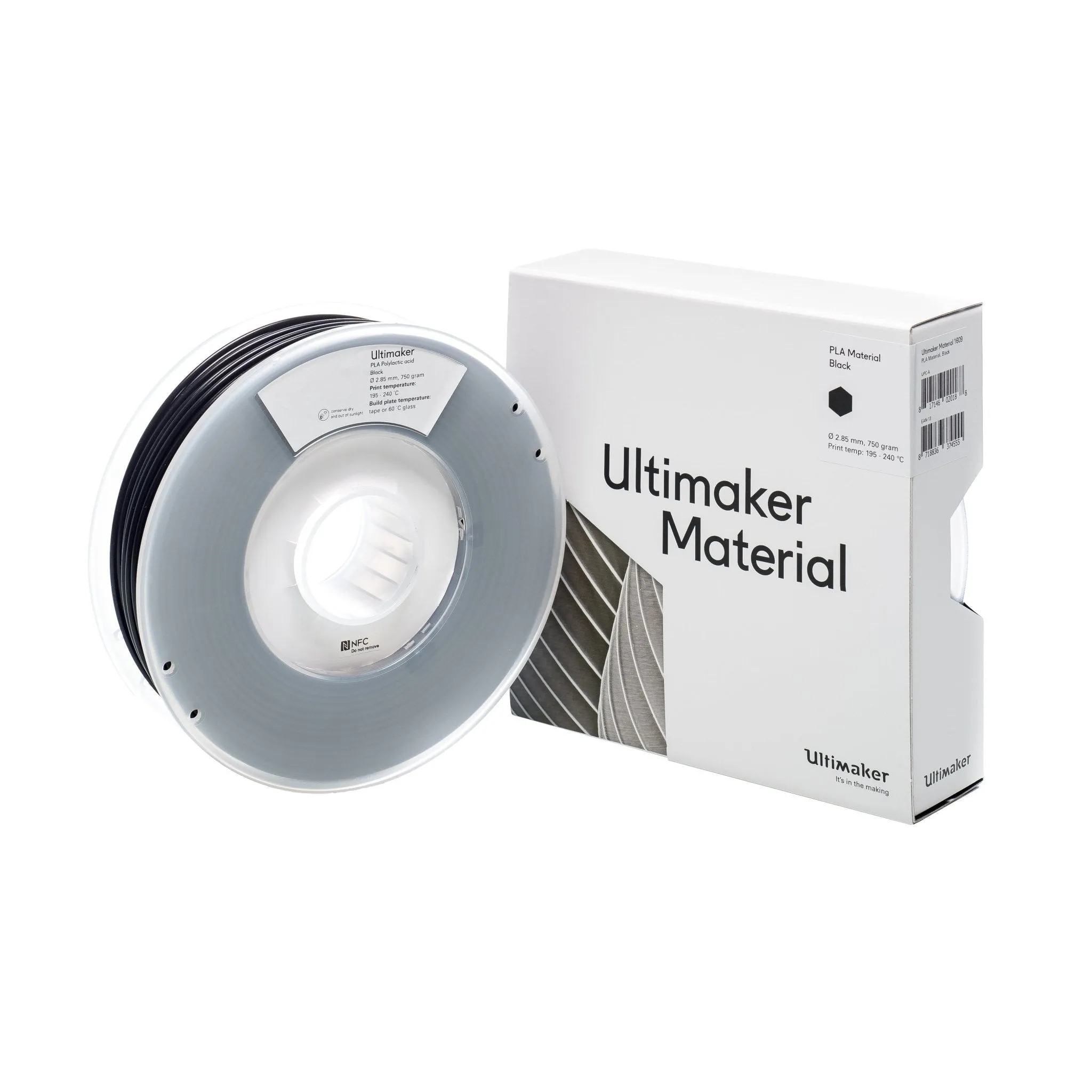 Ultimaker Filament - PLA Black, 750g