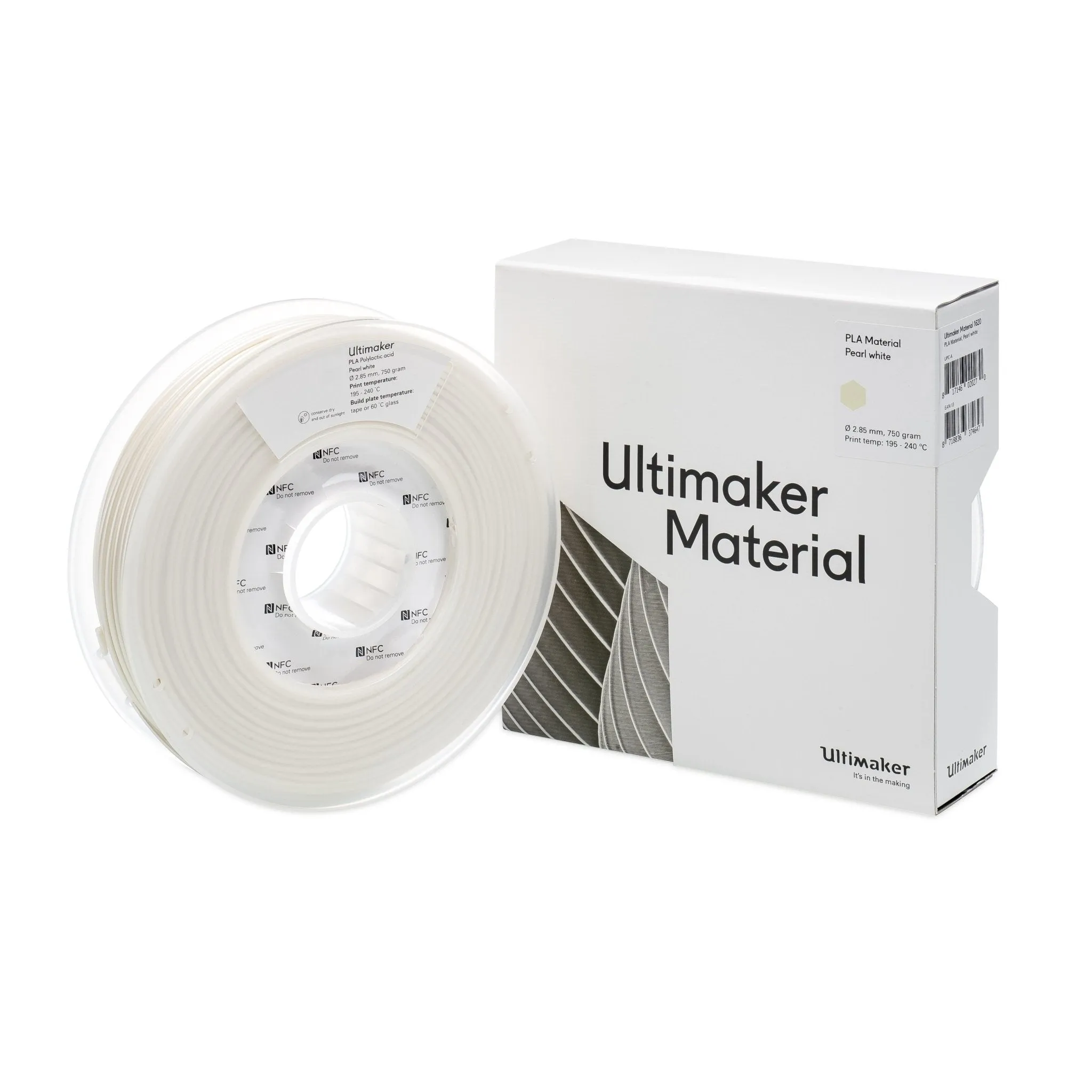 Ultimaker Filament - PLA Pearl White, 750g